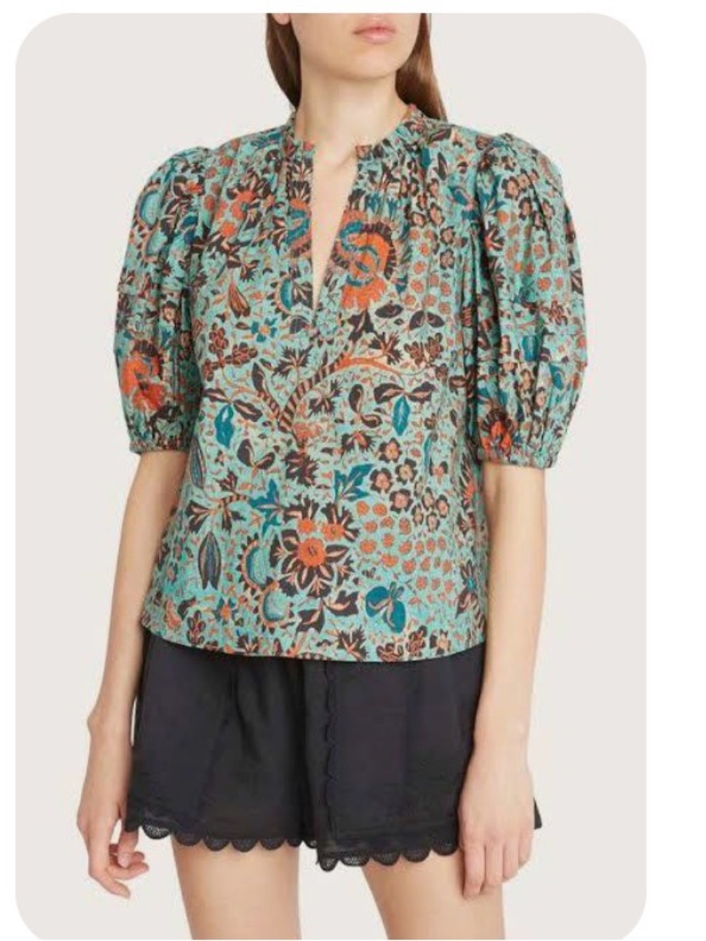 Imari top in Jade pattern by Ulla Johnson
